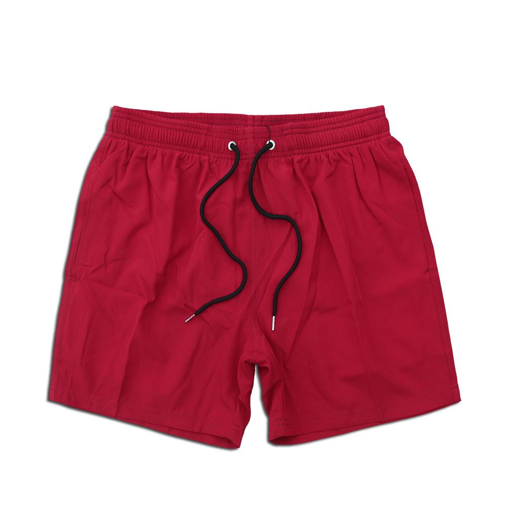 Men Sports Casual Loose Solid Color Swim Shorts Men 4-Point Quick-Dry Beach Shorts Male Lightweight Breathable Board Shorts