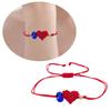 Handcrafted Red Cord Evil Eyes Bracelet With Heart Charm Adjustable Wrist Jewelry For Women Men Friendship Gift