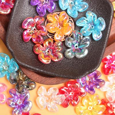 10 stücke 21,4*23,6mm Acryl Transparent UV farbe Unregelmäßigen Großen Blume Perlen Mode DIY Handgemachten Materialien