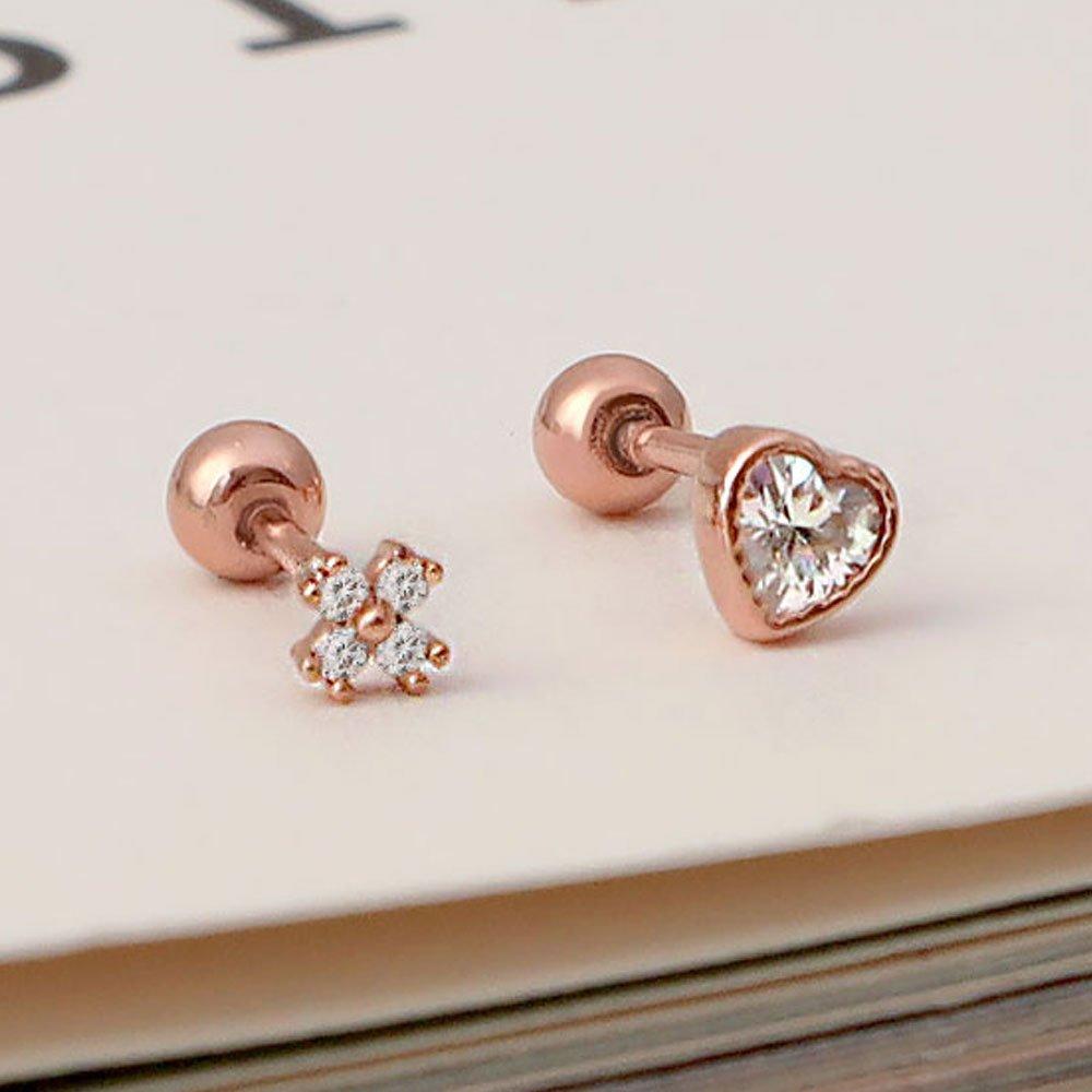 [1+1] 14K Gold-Filled Pin Lovely Heart Piercing (Single Side Sold)