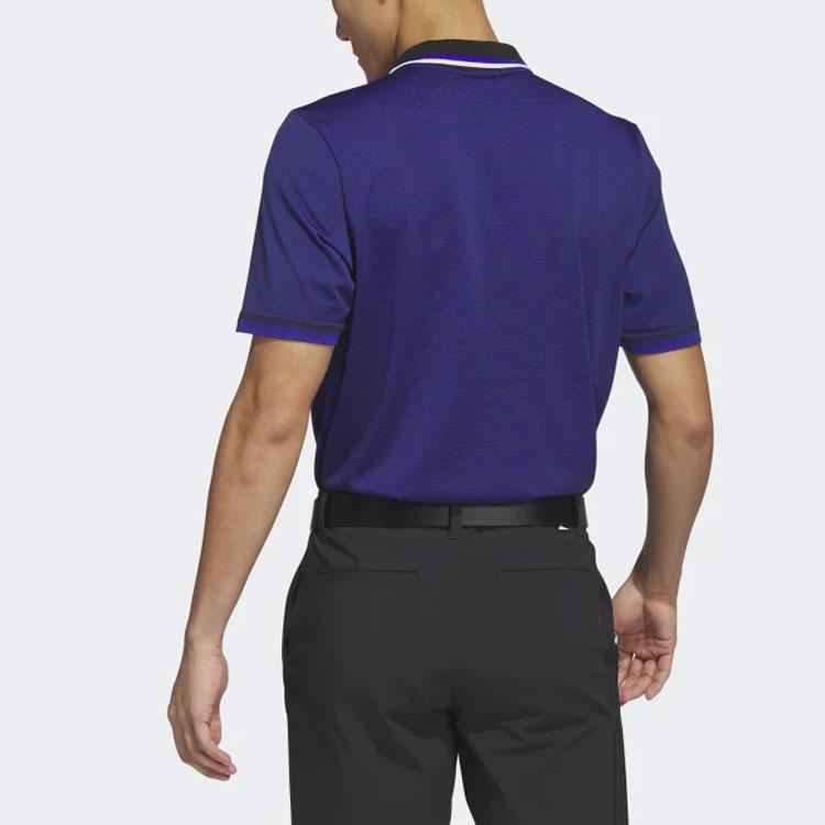 Adidas Primeknit Short Sleeve Polo Shirt Men Polo Shirts Black Clear-Blue HS7589