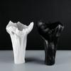 Resin Vase Irregular Shape Flowers Black and White Flower Vase Resin Handicraft Ornaments Flower Arrangement Accessories