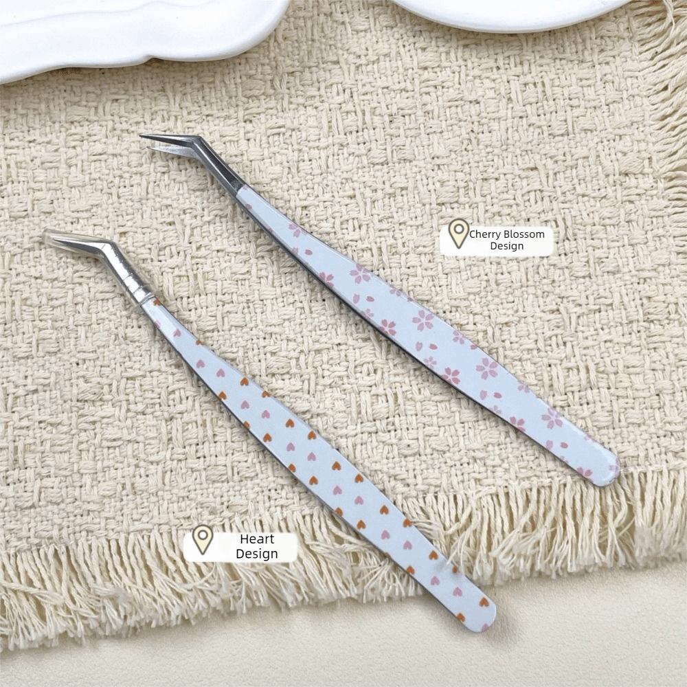 High Precision False Eyelash Tweezers Metal Lashes Extension Tweezer  Miniature Scene Stickers