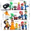 Super Mario 18-Piece Figurine Set 3-6cm Multicolor Collection (Mario, Luigi, Princess Peach, Yoshi, Toad)