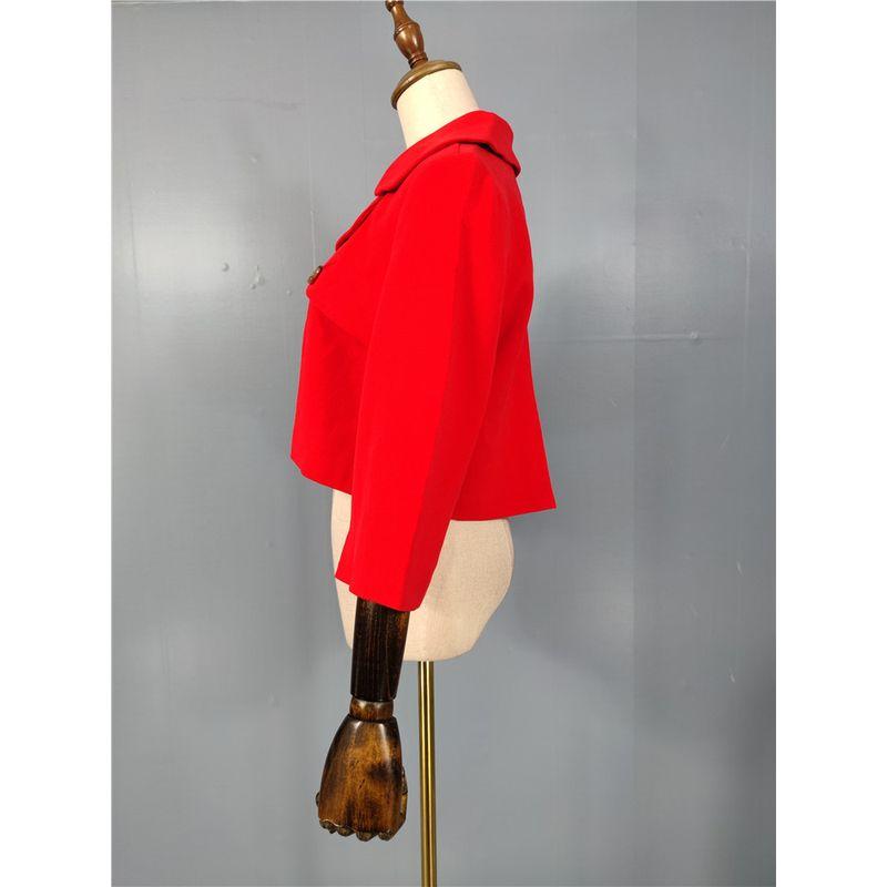 Export 21 White New Year Celebration Age-Reducing Breasted 3/4 Sleeve Stylish Red Short Crop Top Suit Outwear