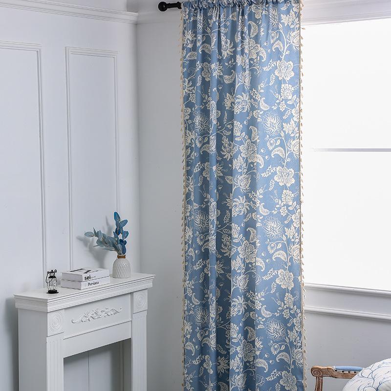 Printed Curtains Simple Modern Curtains Balcony Living Room Floating Curtains Curtains 2pcs*100*150