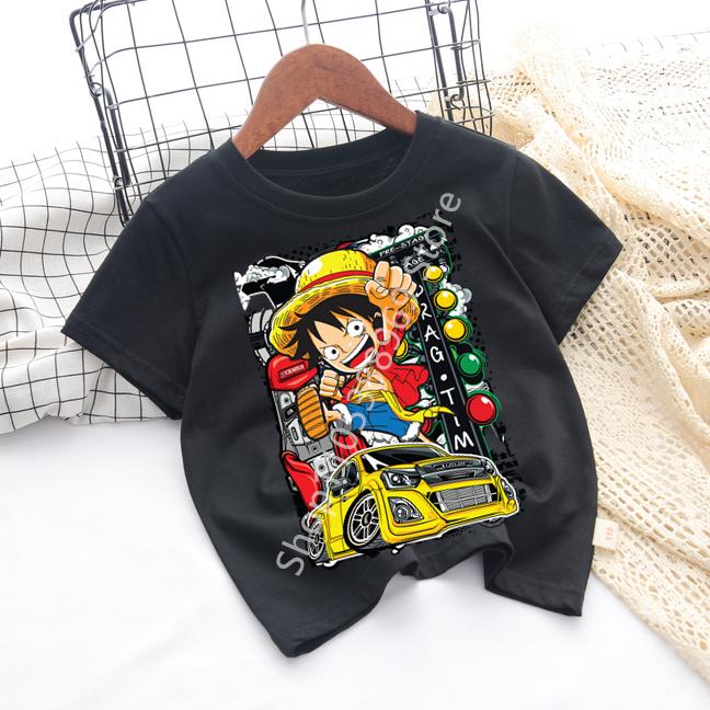 Cartoon Anime One Pieces Tshirt Kids Clothes Boys Absorb Sweat Breathable TShirt Children Girls Tees Summer Teen Clothes