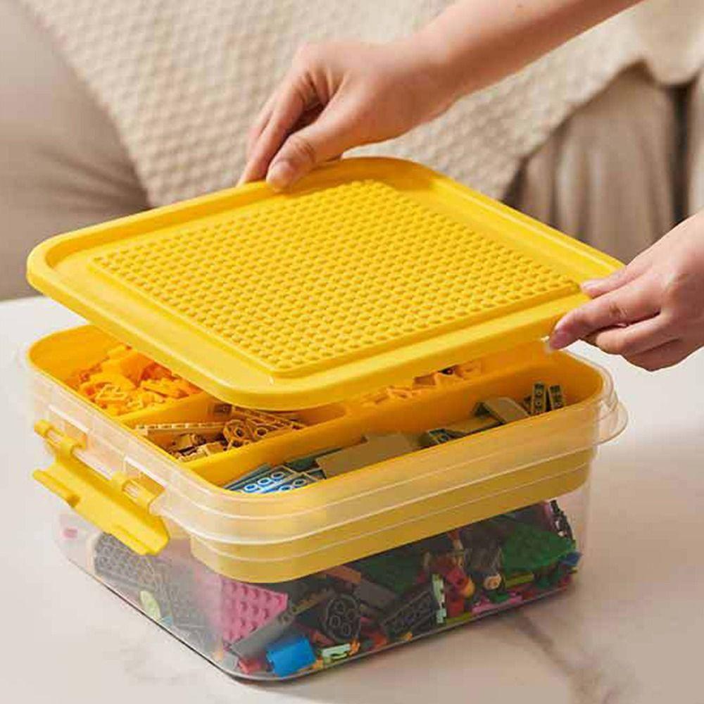 Dustproof Children's Toy Organizer Stackable Particle Holder Building Blocks Storage Box Household