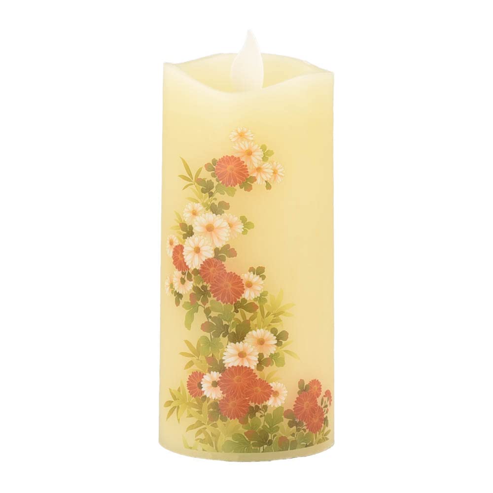 Hasegawa Buddhist Altar LED Candle, Irohaakari Chrysanthemum Candle, LED Candlelight, Buddhist Altar Accessories, Stylish, Compact, Gift, Offering,