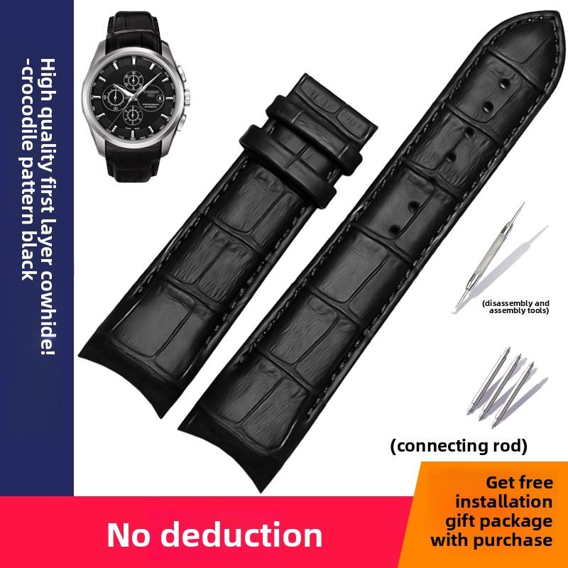 Zakřivený konec Originální kožený řemínek k hodinkám Pro 1853 Tissot T035 T035617 T035627 T035410 T035407 Řemínek k hodinkám 22mm 23mm 24mm řemínek pánský