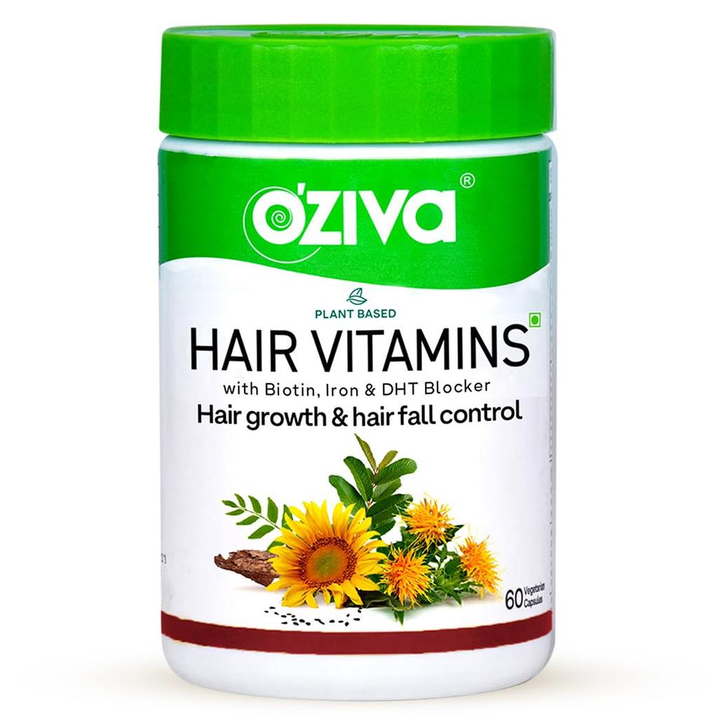 OZiva Hair Vitamin Capsules for Hair Growth & Hair Fall Control 60 Capsules C Pack of 2