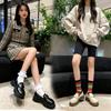 British style platform small leather shoes women's new autumn versatile decorative jk single shoes muffin ins