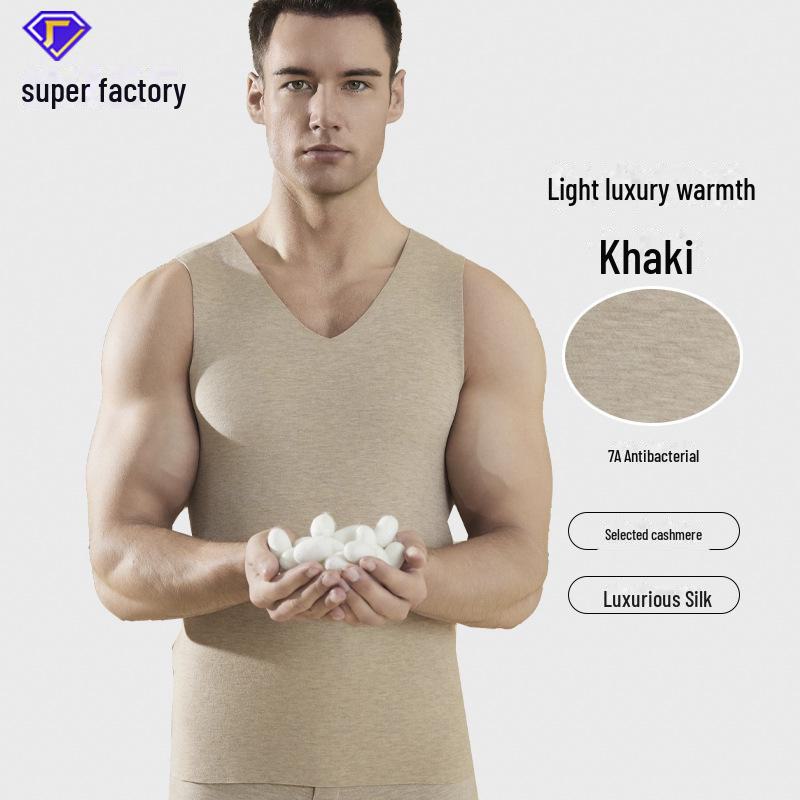 Pánská antibakteriální vyhřívaná vesta z vlny a kašmíru s bezešvým designem