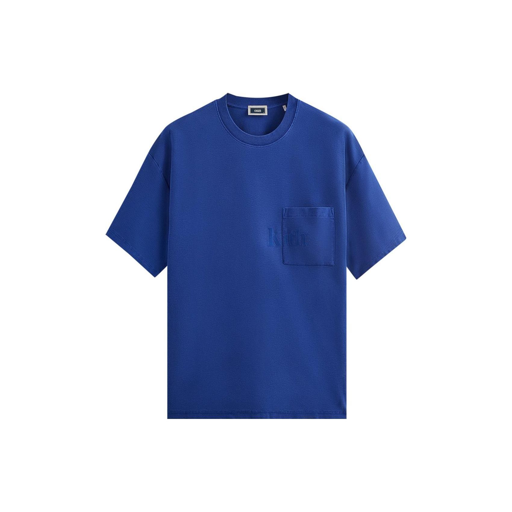

Футболка Kith Quinn Current Мужские топы синяя KHM031086-412