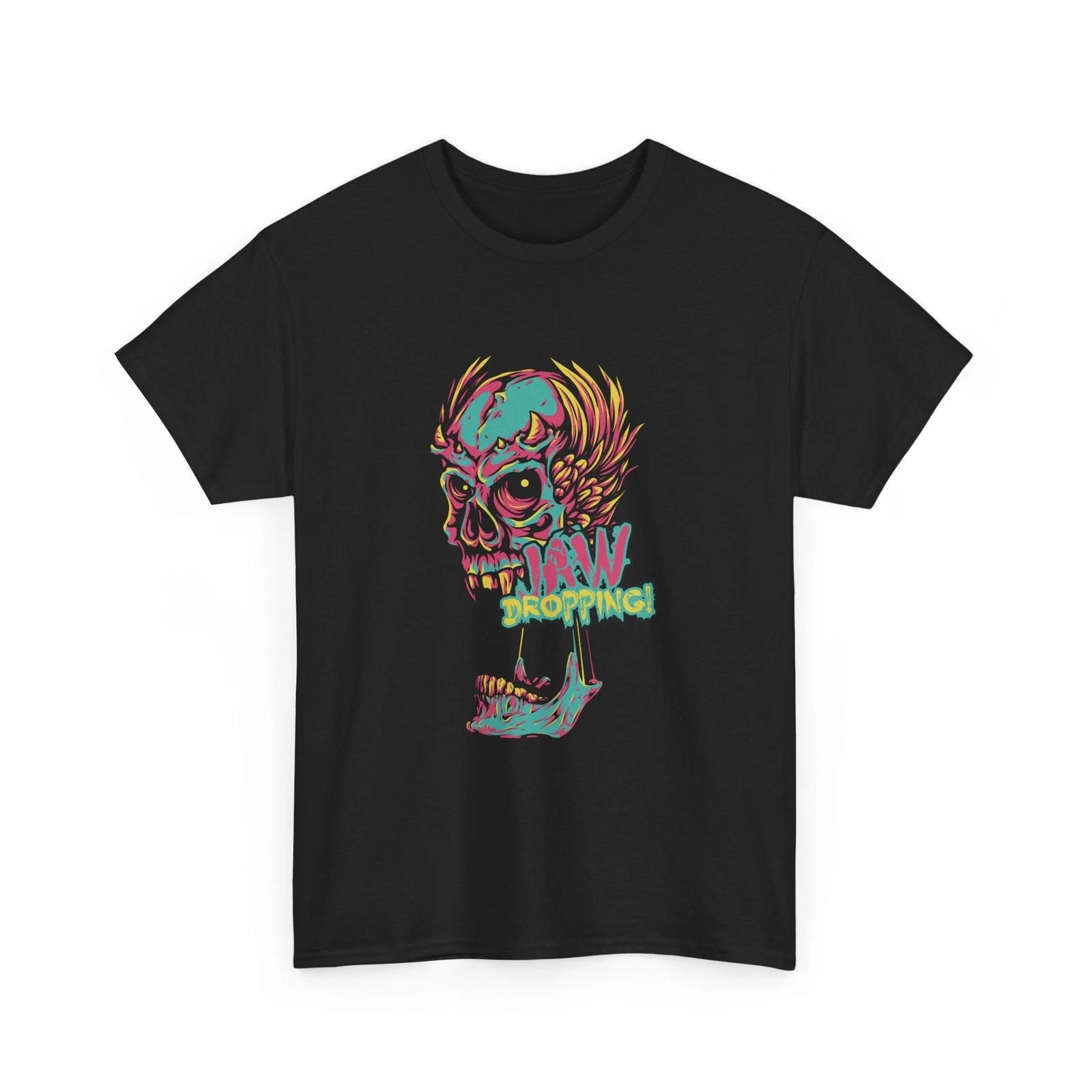 Colorful Flaming Skull graphic Tee | Jaw Dropping Cool T-Shirt, Quality Cotton XL