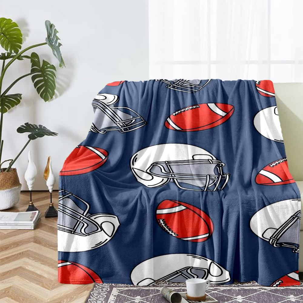 American football Theme Printed Blanket - Perfect for Couch, Bed, Travel & Outdoor Use | Machine Washable, Cozy & Durable.