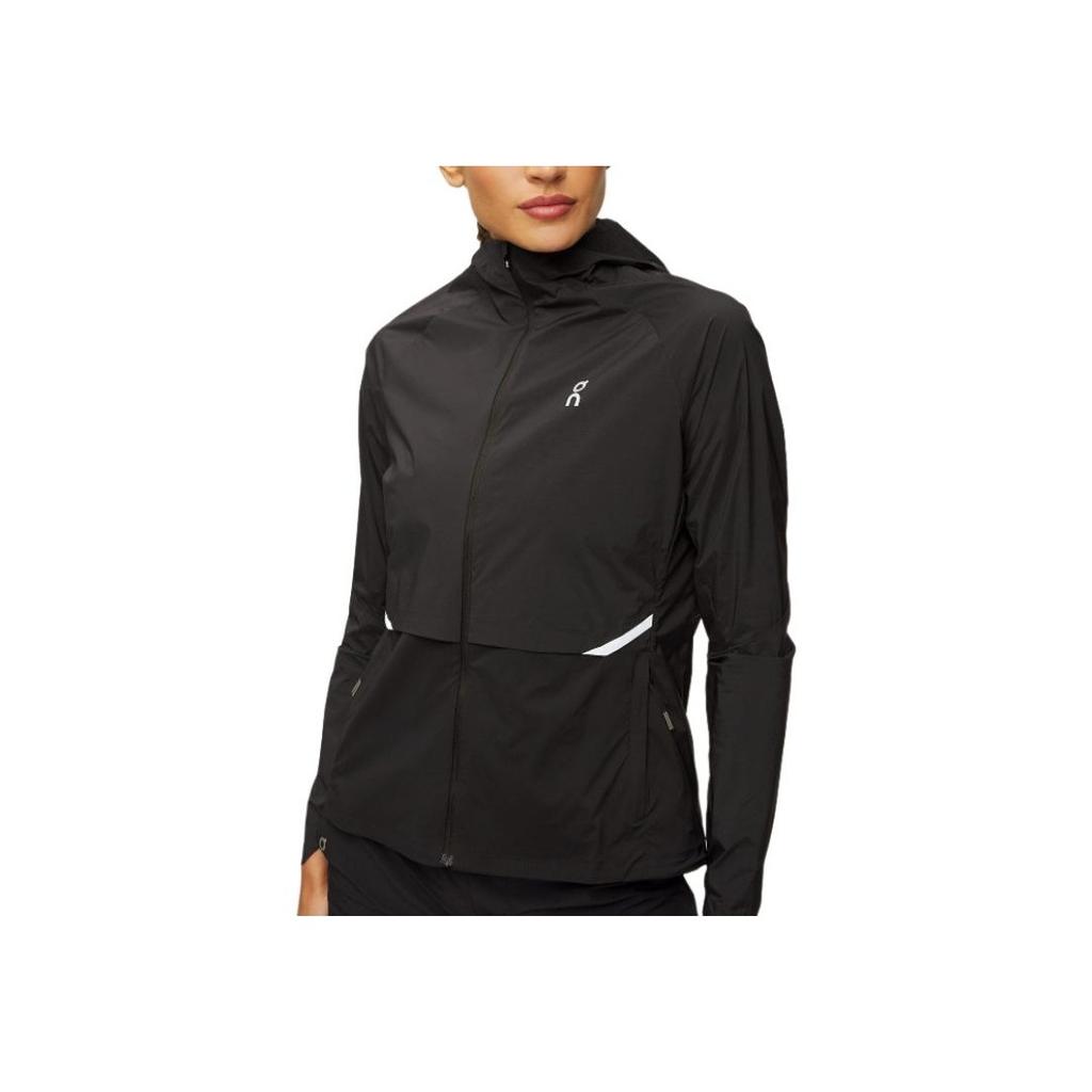 On Solid Color Logo Hooded Lg Sleeve Jacket Women jackets Black 1WE10410553