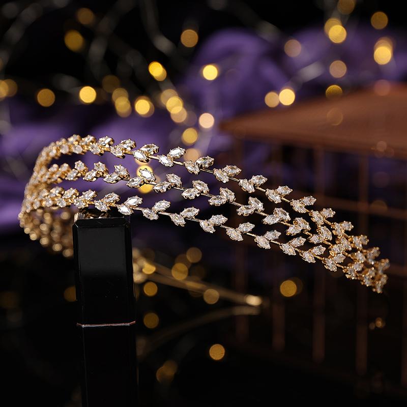Hair Beads for Brides Crowns and Simple Tiaras Crystal Wedding Hair Accessories Rhinestone Headpiece for Women BC6869