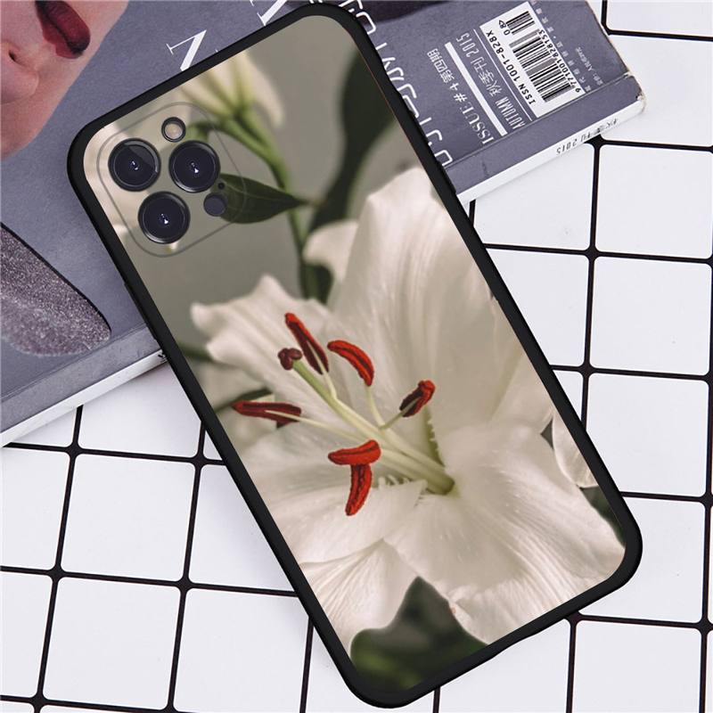Lily Flowers Phone Case For iPhone 14 11 12 13 Mini Pro Max 8 7 6 6S Plus X SE 2020 XR XS Funda Case