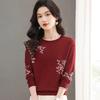 Jacquard Sweater Round-neck Pullover for Women Autumn and Winter Paired with Loose Warm and Thick Knitted Top