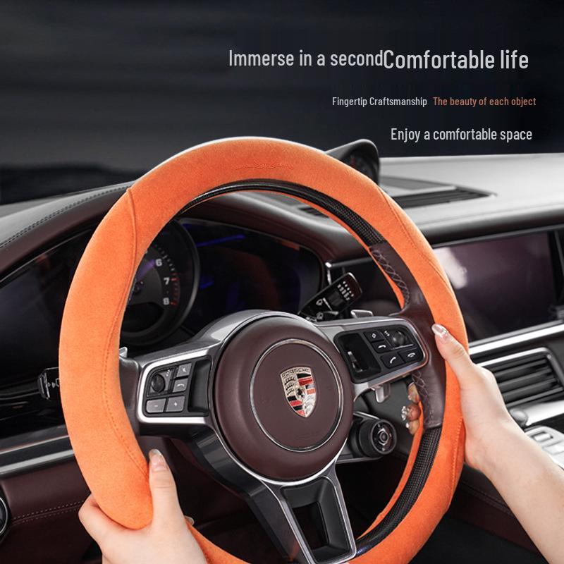 Suede & Fur Steering Wheel Covers: Winter Anti-Slip, Sweat-Absorbing, Luxury Women's Covers