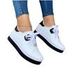 Fashion Women Panda Color Sneakers New Woman Fashion Lace Up Vulcanized Shoes Casual Solid Color Tennis Platform Ladies Loafers