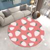 Round Carpet Family Living Room Strawberry Print Floor MATS Bedroom Kitchen Non-slip Carpet Doormats Room Decor Home Decor