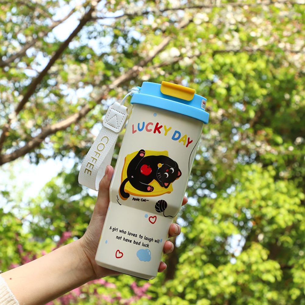 

With Lifting Rope Insulated Cup 600ML Tumbler Winter Drinkware for Student B