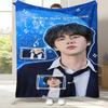 Kim Seok Jin Kpop B-BTS Flannel Blanket,Ultra Soft Warm Plush Throw for Home Bedroom Bed Sofa Cover Office Camping picnic gift