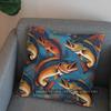 2D Colorful Fish Pattern Decorative Throw Pillow Pattern Cushion Cover Suitable For Sofa Bedroom Car Pillow Cover