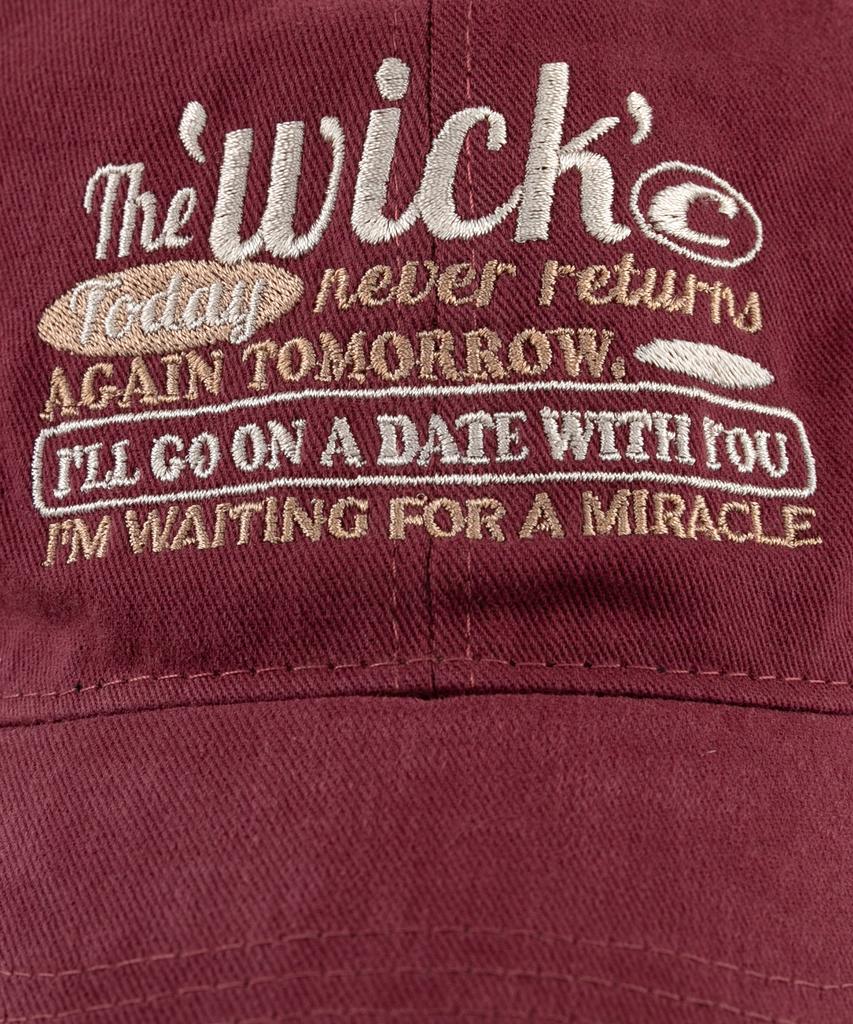 Wig Again Tomorrow Cotton Peach Ball Cap - Burgundy