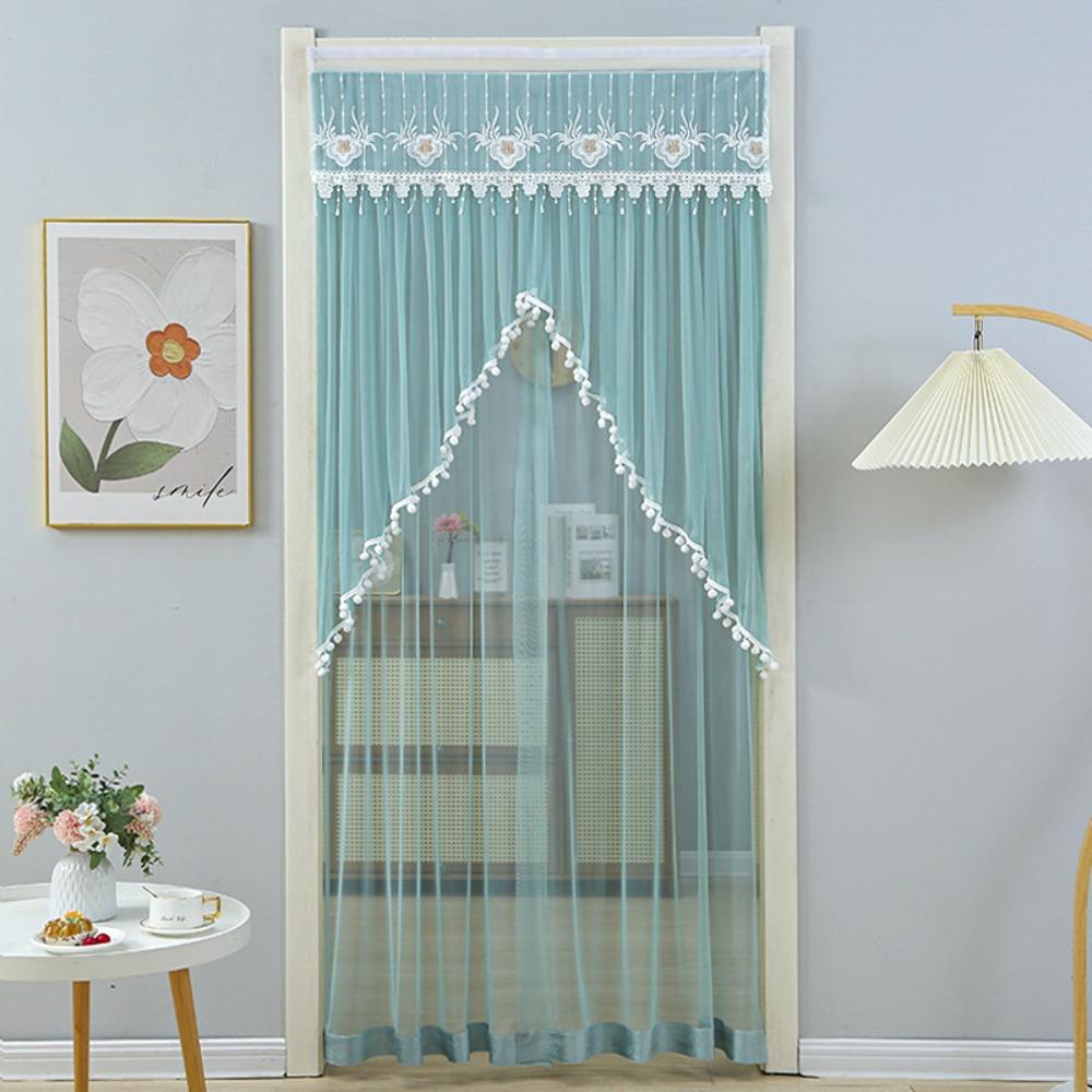 Double Layer Anti-mosquito Door Curtain Breathable Door Drape Mosquito Net Curtains  Partition зелёный