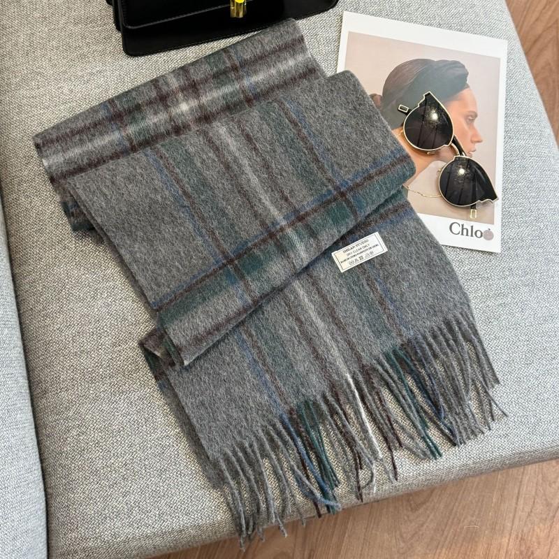 100% Wool Knitted Scarf Unisex Winter Warm Accessory Classic Plaid Long Neck Wrap Men Women