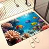 3D Visual Fish Print Floor Mat, Household Entrance Door Mat for The Hallway, Outdoor Durable and Stain-resistant Floor Mat, Foot Mat