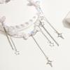 European and American fashion cold wind pentagram cross star fringed pendant imitation pearl necklace high sense personality collarbone chain
