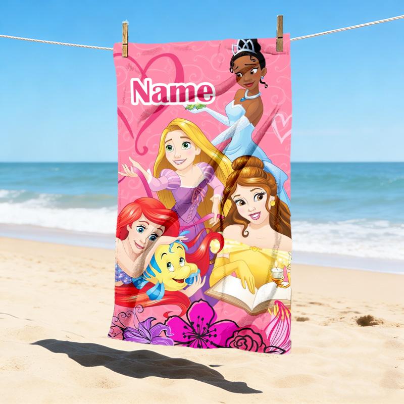 Custom Name Lights Stylish Digital Printing Beach Towel Quick‑Drying Absorbent Blanket for Beach Pool Gym Travel