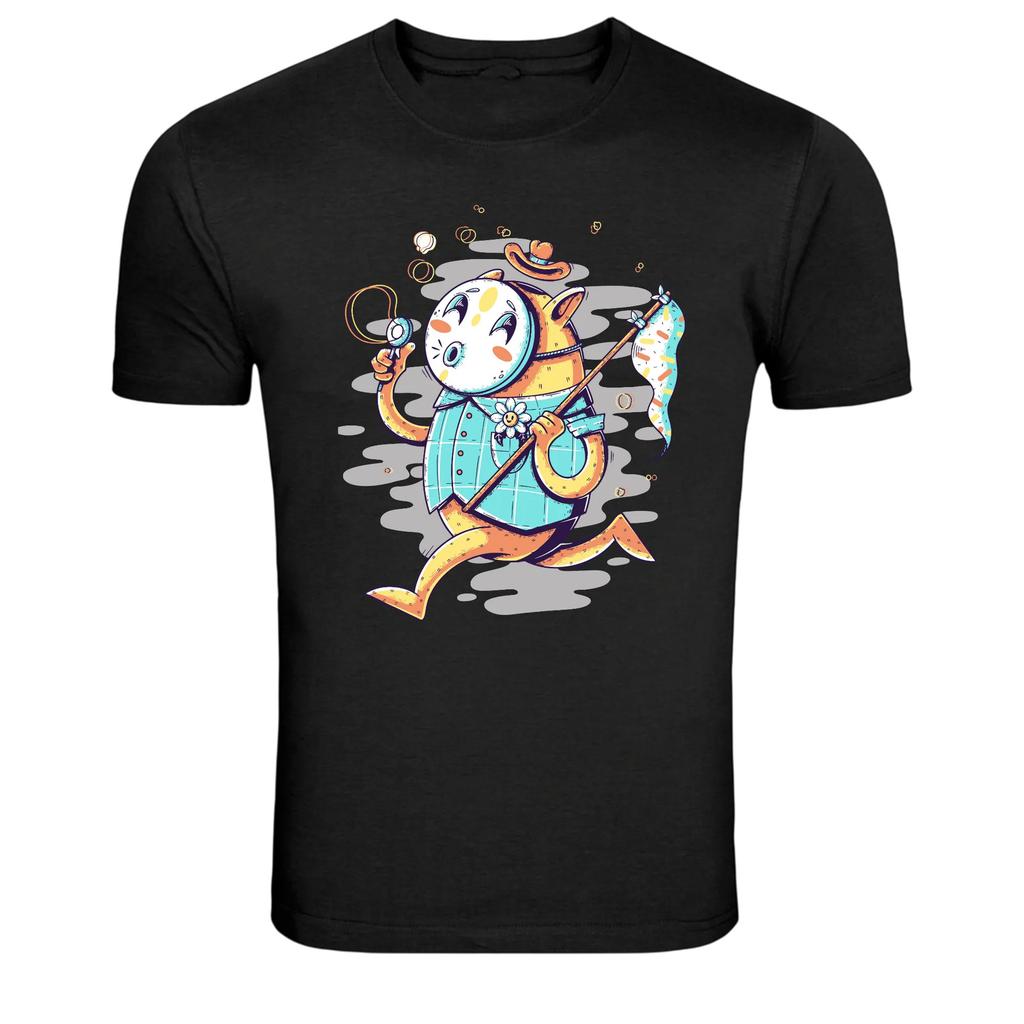 Adventurer Cat With Magnifying Glass Graphic T-Shirt