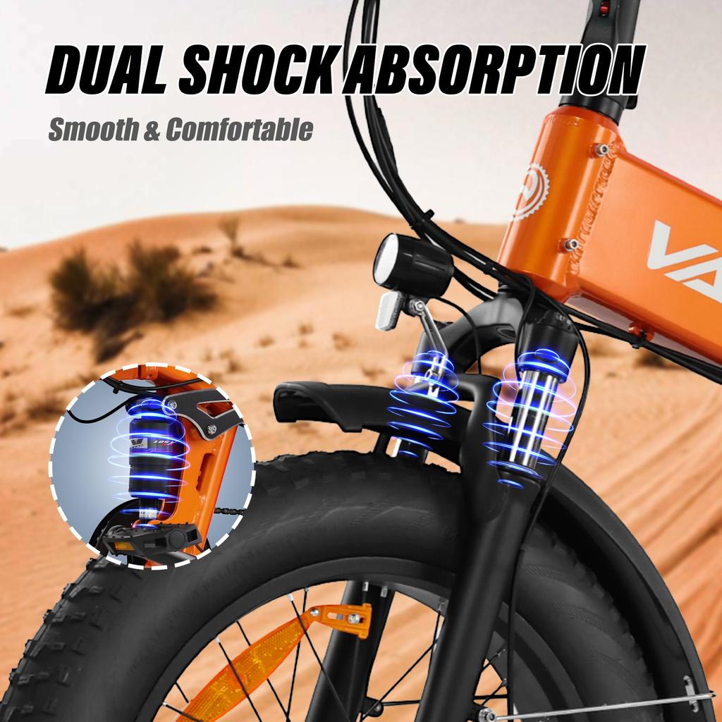 Varun Elektrofahrrad, 20'' *4.0 Fat Tire Faltbares E-Bike mit 48V 13Ah Herausnehmbarem Akku, LCD-Meter mit 5 PAS Elektrofahrrad für Erwachsene