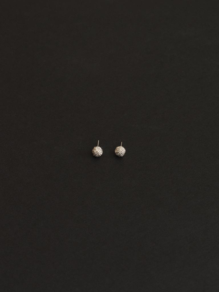 The Part Of [Silver 925] Sparkling Sand Basic Ball Earrings