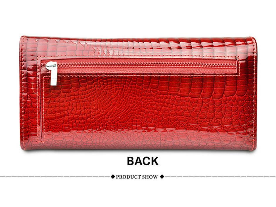 Top Layer Cowhide Women's Crocodile Pattern Genuine Leather Wallet and Clutch