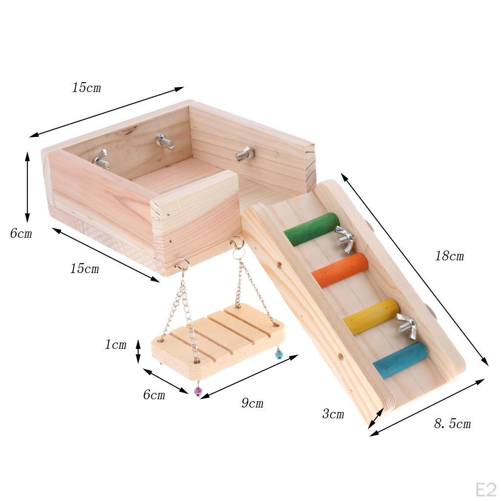 Wooden Ladder Platform for Mouse, Chinchilla, Rat, Gerbil and Dwarf Hamster