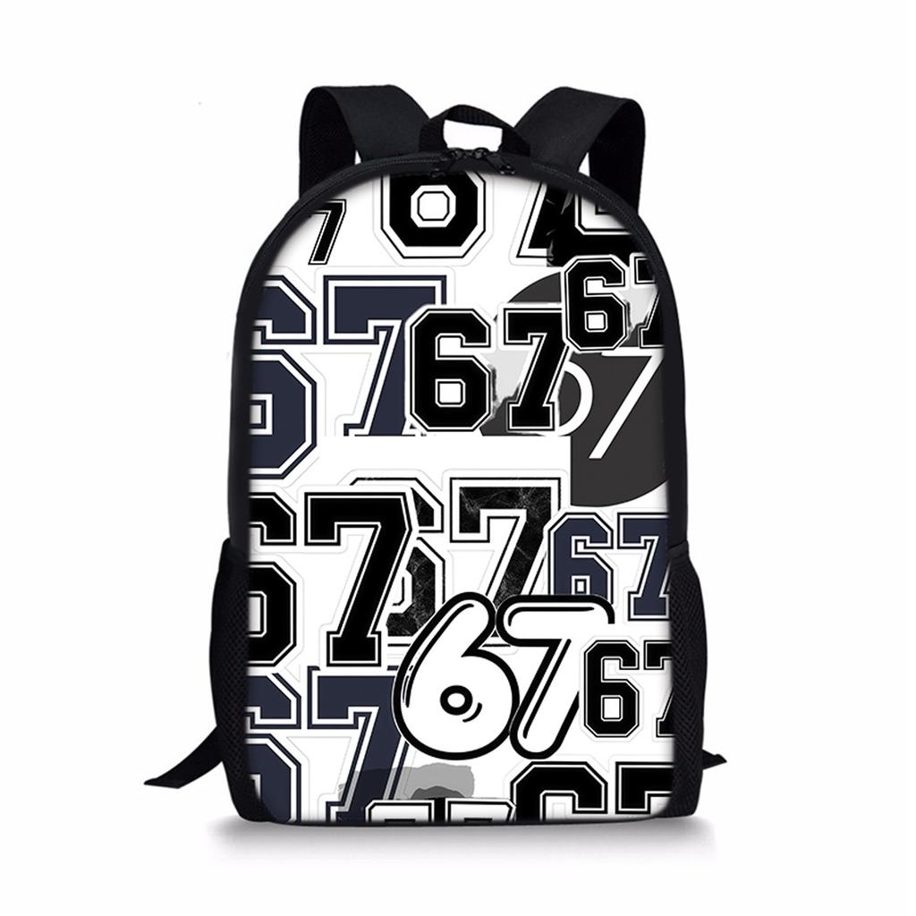 Beliebte jugendliche 67 sechs sieben Schüler Schultaschen Notizbuch Rucksäcke 3D-gedruckte Oxford Wasserdichte Jungen/Mädchen Reise-Taschen