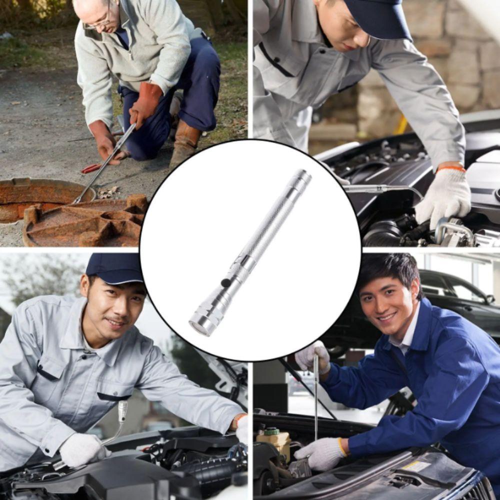 Dual Magnet LED Antenna Light Telescopic Stretching Flexible LED Flashlight Corner Picking