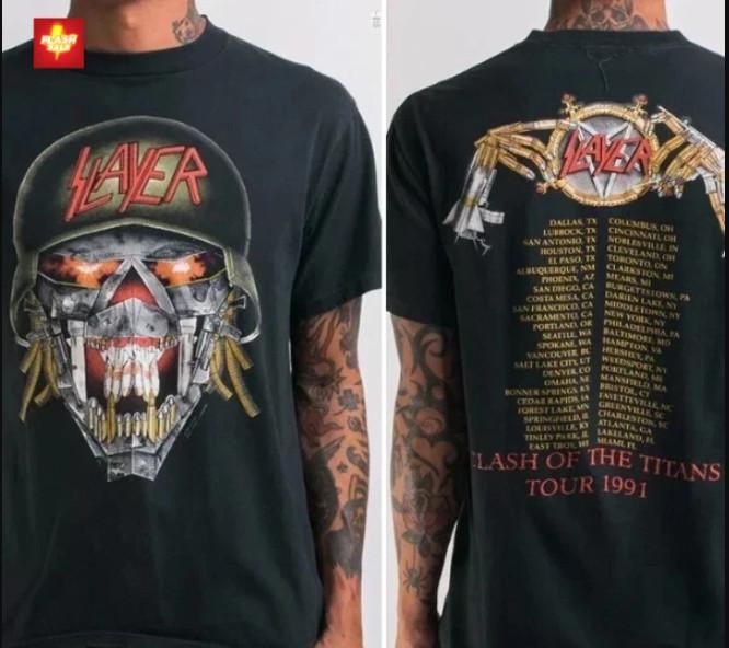 Vintage 1991 Slayer Clash Of The Titans Tour T-Shirt Unisex T-Shirt XL