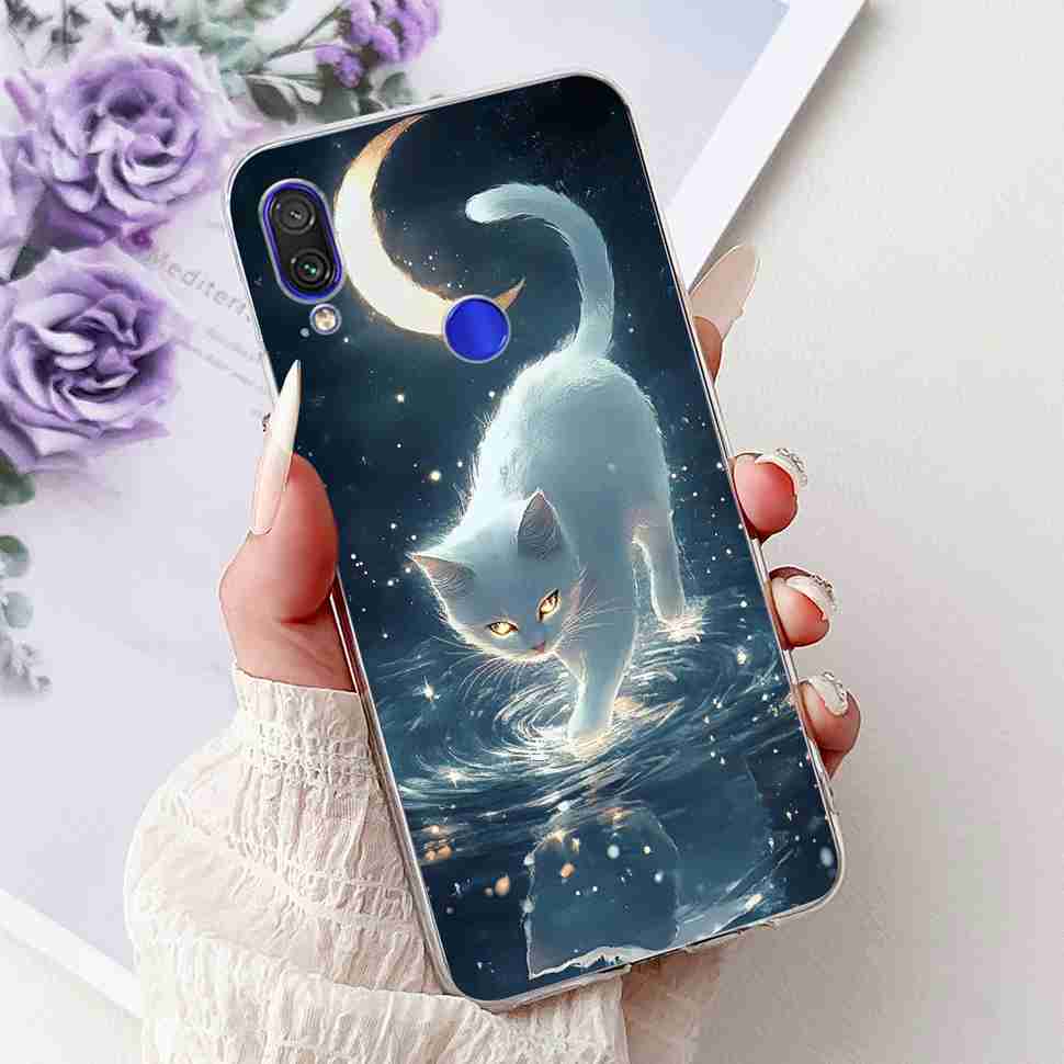 For Redmi Note 7 4G M1901F7G Case Fashion Painted Flowers Soft Silicone TPU Cover For Redmi Note 7Pro M1901F7S 6.3" Phone Shell