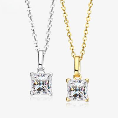 D Farbe 6*6MM 1,2 CT VVS1 Moissanite Halskette Anhänger Für Frauen GRA Zertifiziert S925 Silber Lab Dimond Edelstein Halskette Schmuck