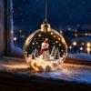 Warm White Christmas Tree Decorations Glowing Decorative Ball Lighted Ornament with Festive Scene LED Modern Hanging Lights Decor String Glow Home