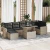 VidaXL Garden Lounge Set 8 Pcs with Light Grey Cushions Wicker 3326363