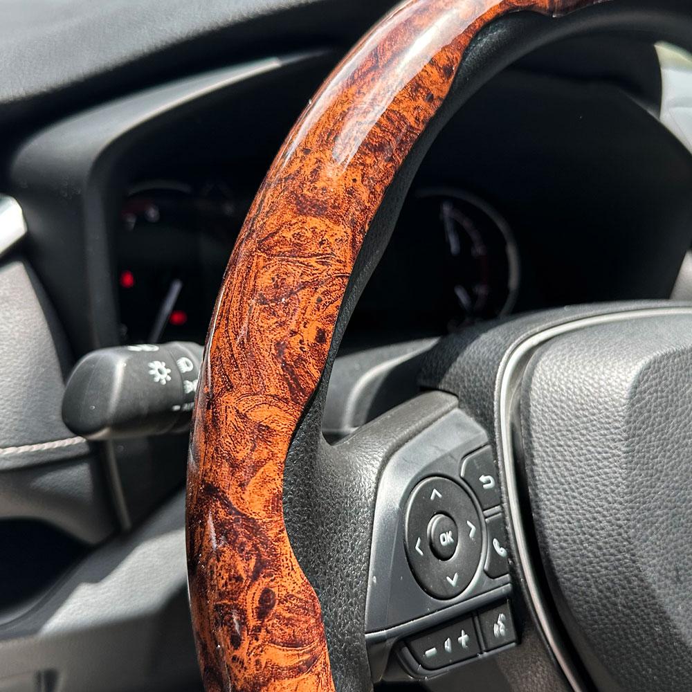 1Pair Car Steering Wheel Covers Booster Micro Fiber Leather Auto Interior Decorative Accessories Universal Carbon Fiber Looking