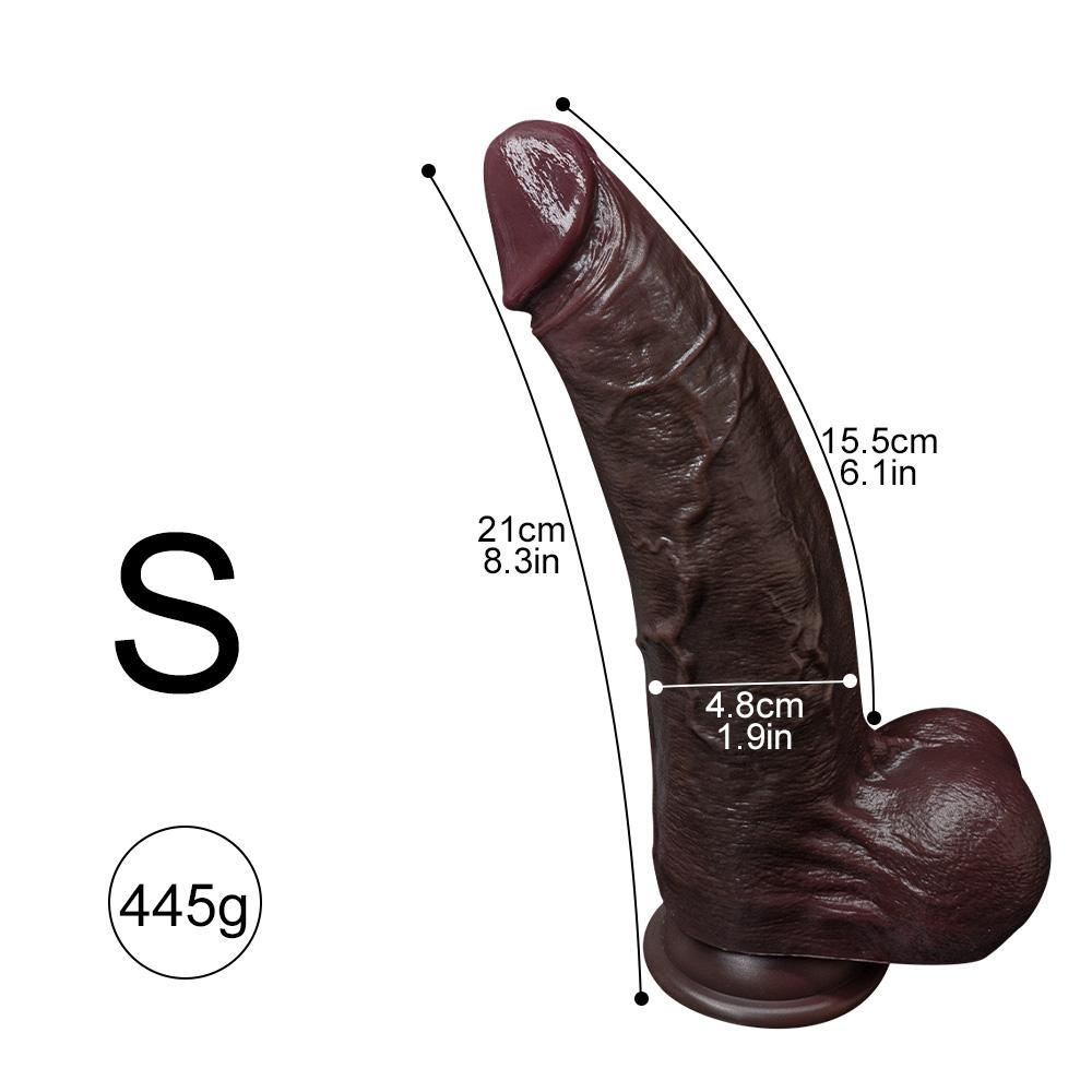 UltraReal Black Super realistické dildo dvojité tekuté silikonové, hyperrealistické, extra silné a dlouhé, ženský masturbátor pro hluboké potěšení, hračka pro dospělé pro ženy